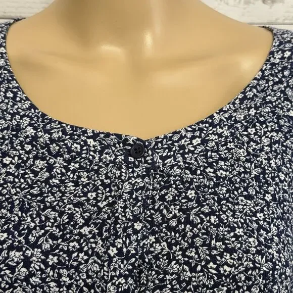 Lane Bryant Blouse Plus Size 24 Floral Print Long Sleeve Rayon - Picture 2 of 12